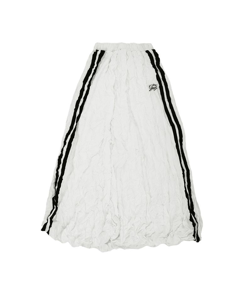 CRINKLE TRACK BALLOON SKIRT [WHITE]