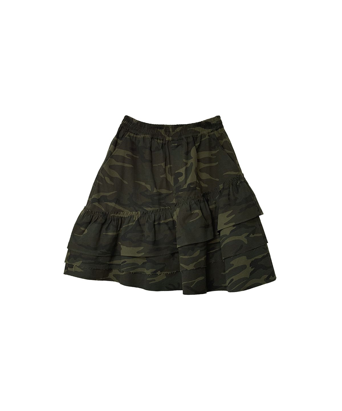그레일즈(GRAILZ) RUFFLE LAYERED SKIRT [CAMO]