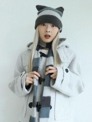 스트라이프 머플러(블루 그레이)