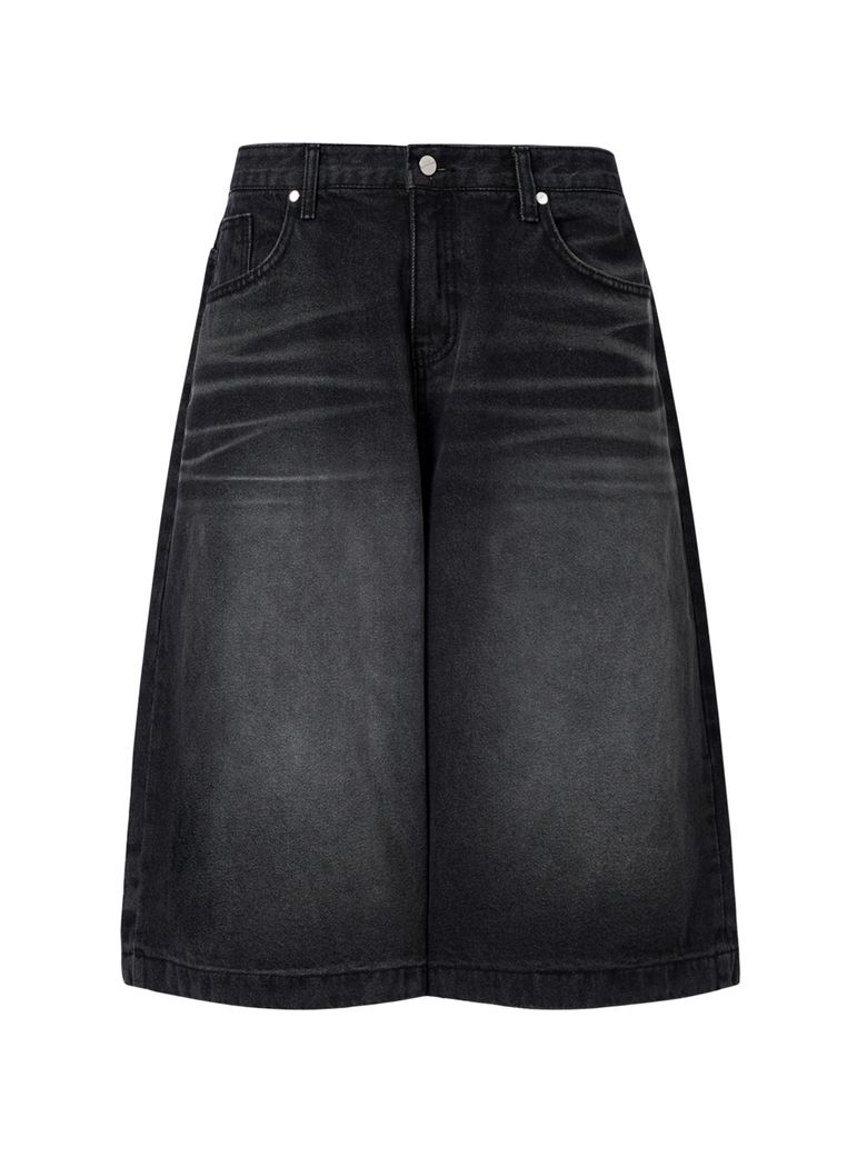 Denim Bermuda Pants - Black
