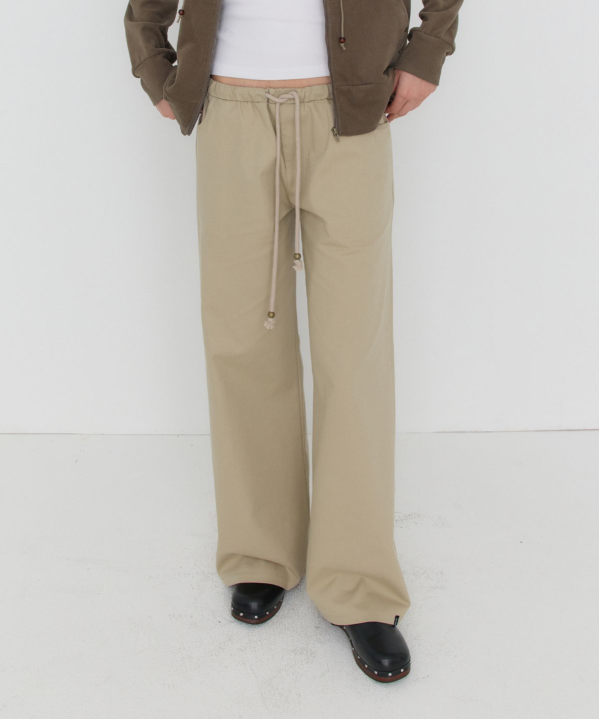 디어스토커(DEARSTALKER) ADEL LOW WAIST STRING COTTON PANTS - BEIGE