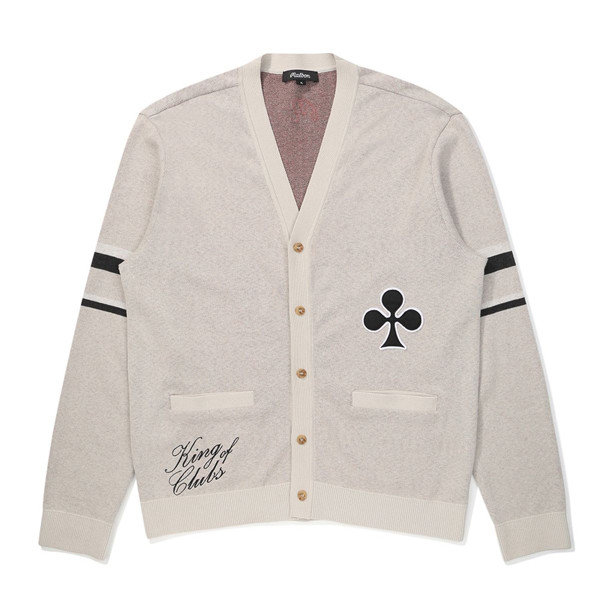 말본 골프(MALBON GOLF) 시즌 아트웍 니트 가디건 GREYISH BEIGE (MAN)