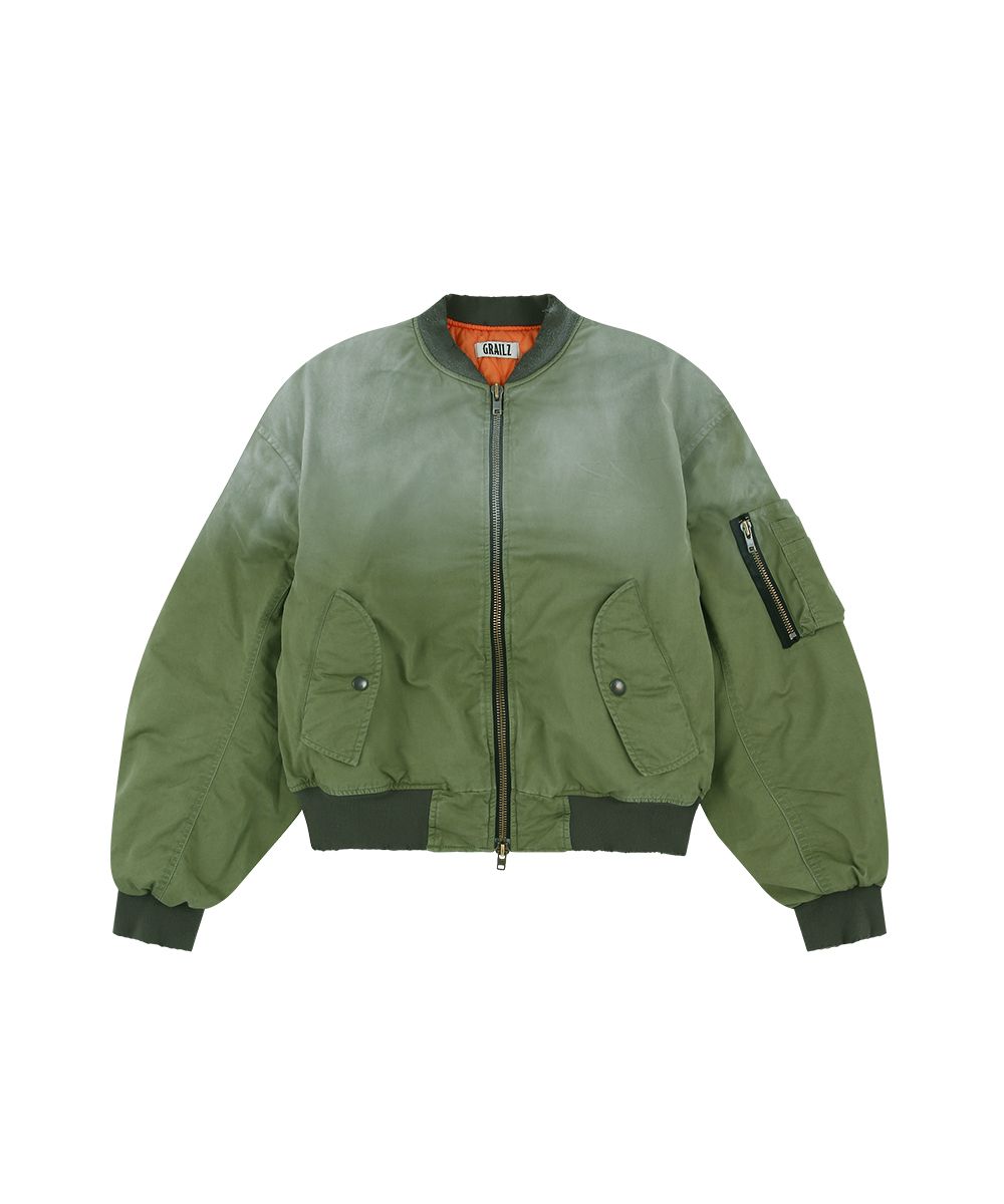 MUSINSA | GRAILZ VINTAGE WASHED BOMBER JACKET [KHAKI]