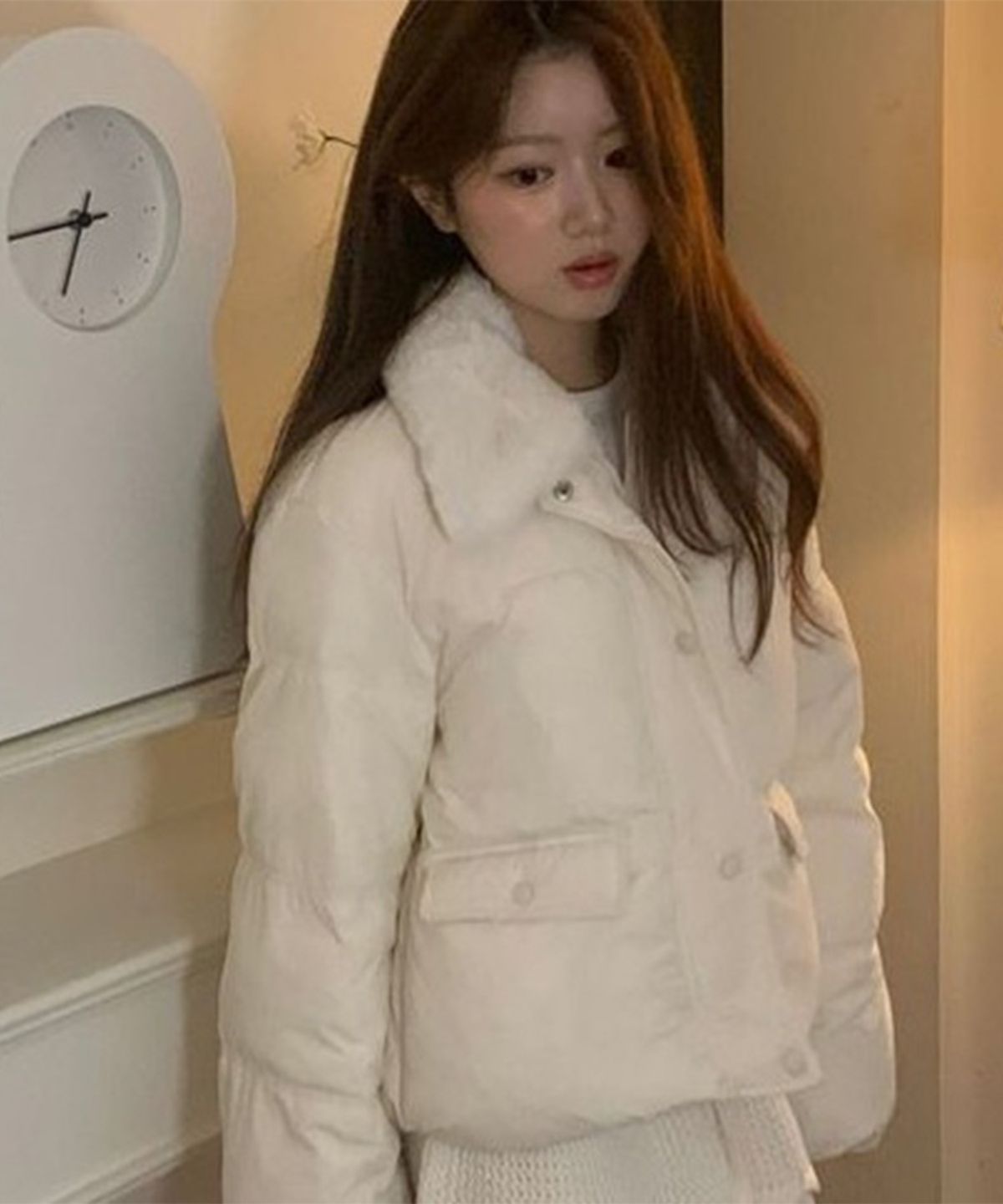 미쏘(MIXXO) 페이크퍼카라 숏패딩_MIWJPGV2PG