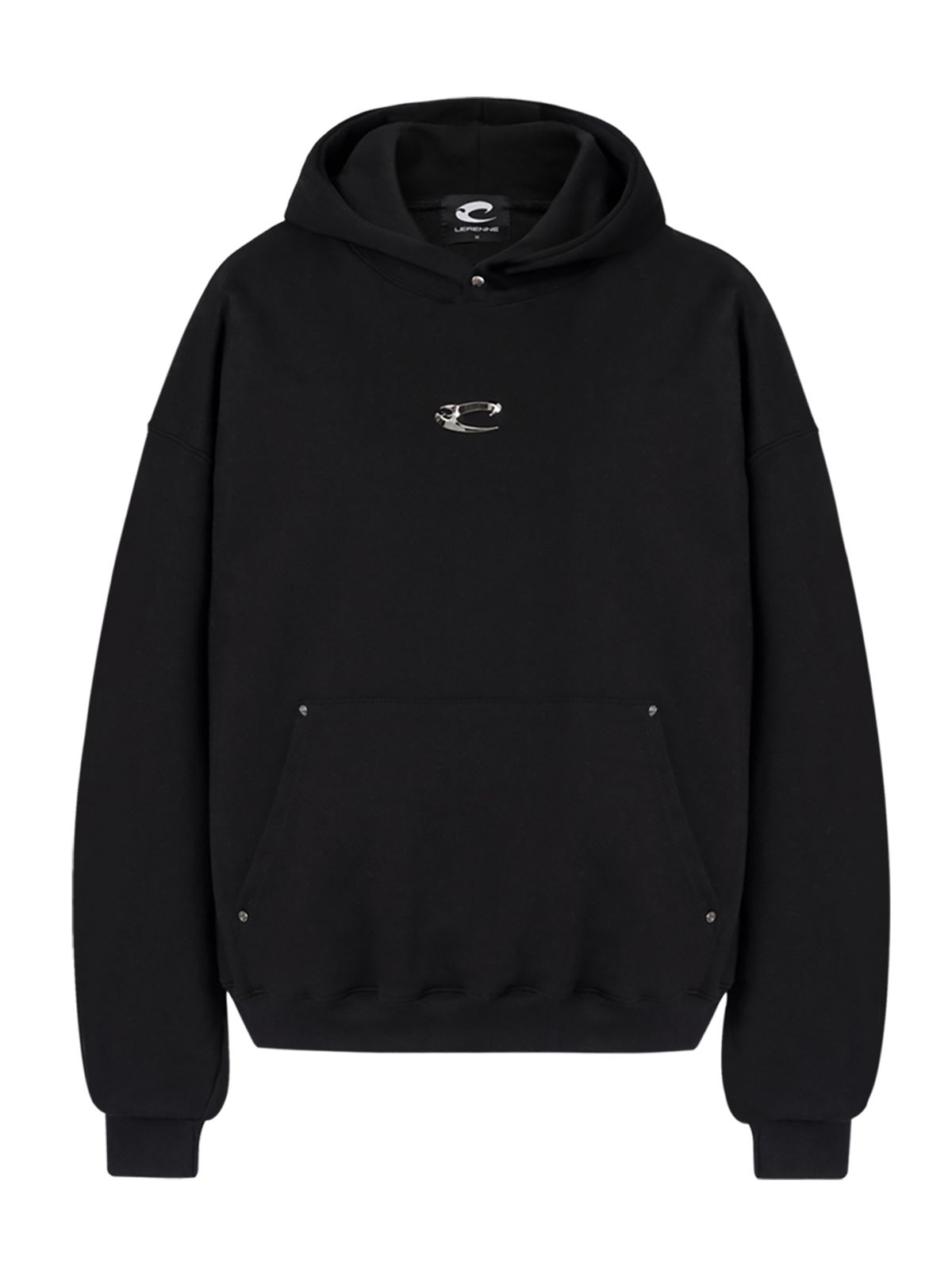 르렌느(LERENNE) Metal Logo Hoodie - Black