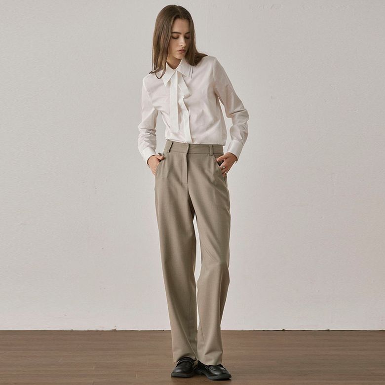 BACK DETAIL WIDE TROUSER - KHAKI