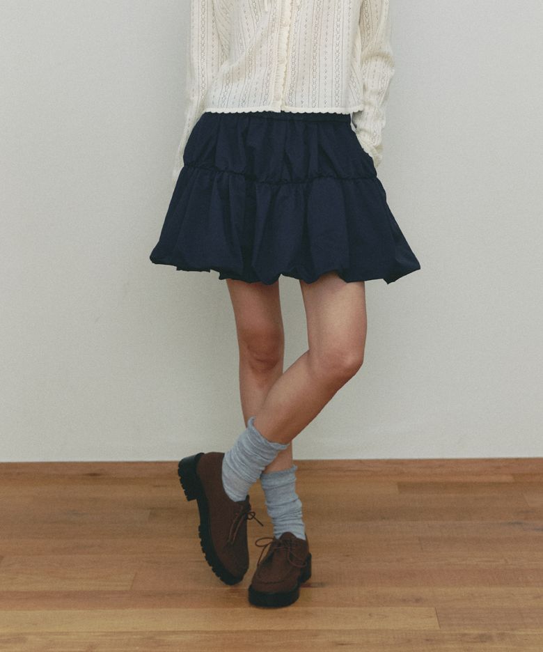 SHRRING BALLOON MINI SKIRT(NV)