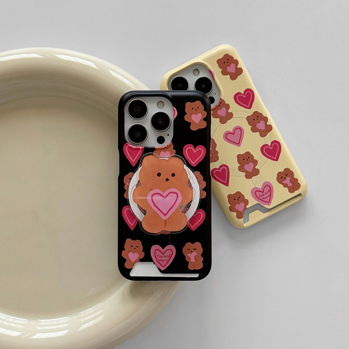 더나인몰(THE NINEMALL) pink heart gummy pattern [맥세이프 카드수납 폰케이스]