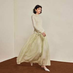 YY_Slanted slit swing neck dress