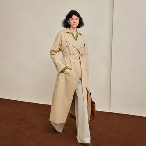 YY_Lapel waistband trench coat_2color