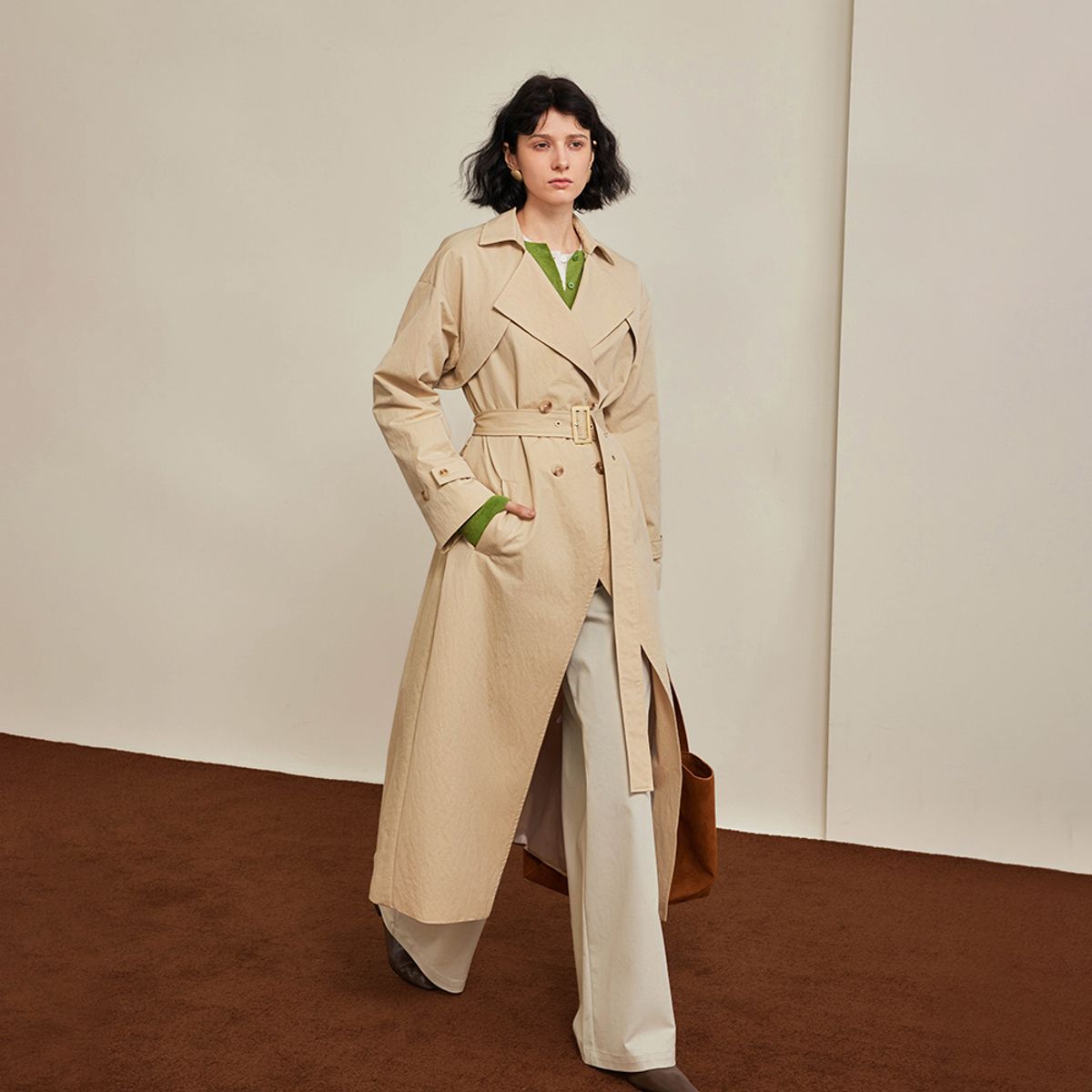 와이와이아이엠(YYIAM) YY_Lapel waistband trench coat_2color