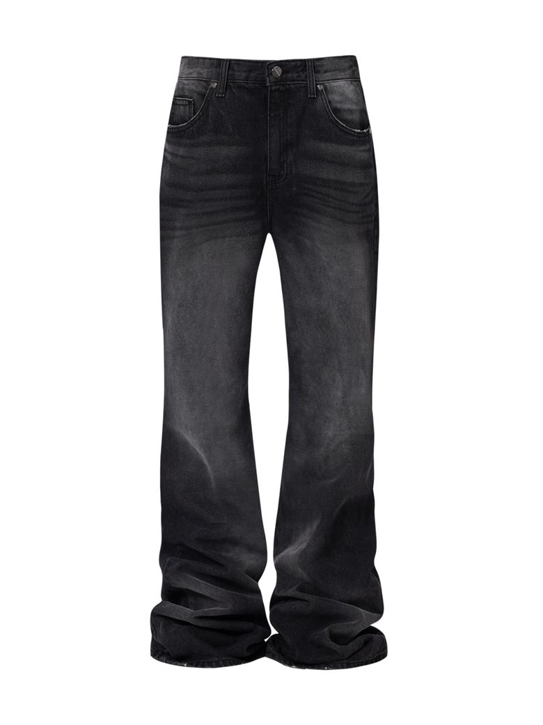 Flare Denim Pants - Black