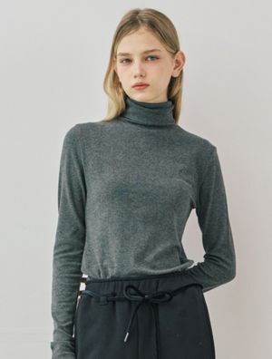 Daily angora turtleneck t-shirt - charcoal