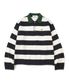 (W) 스트라이프 럭비 카라 니트 NAVY
