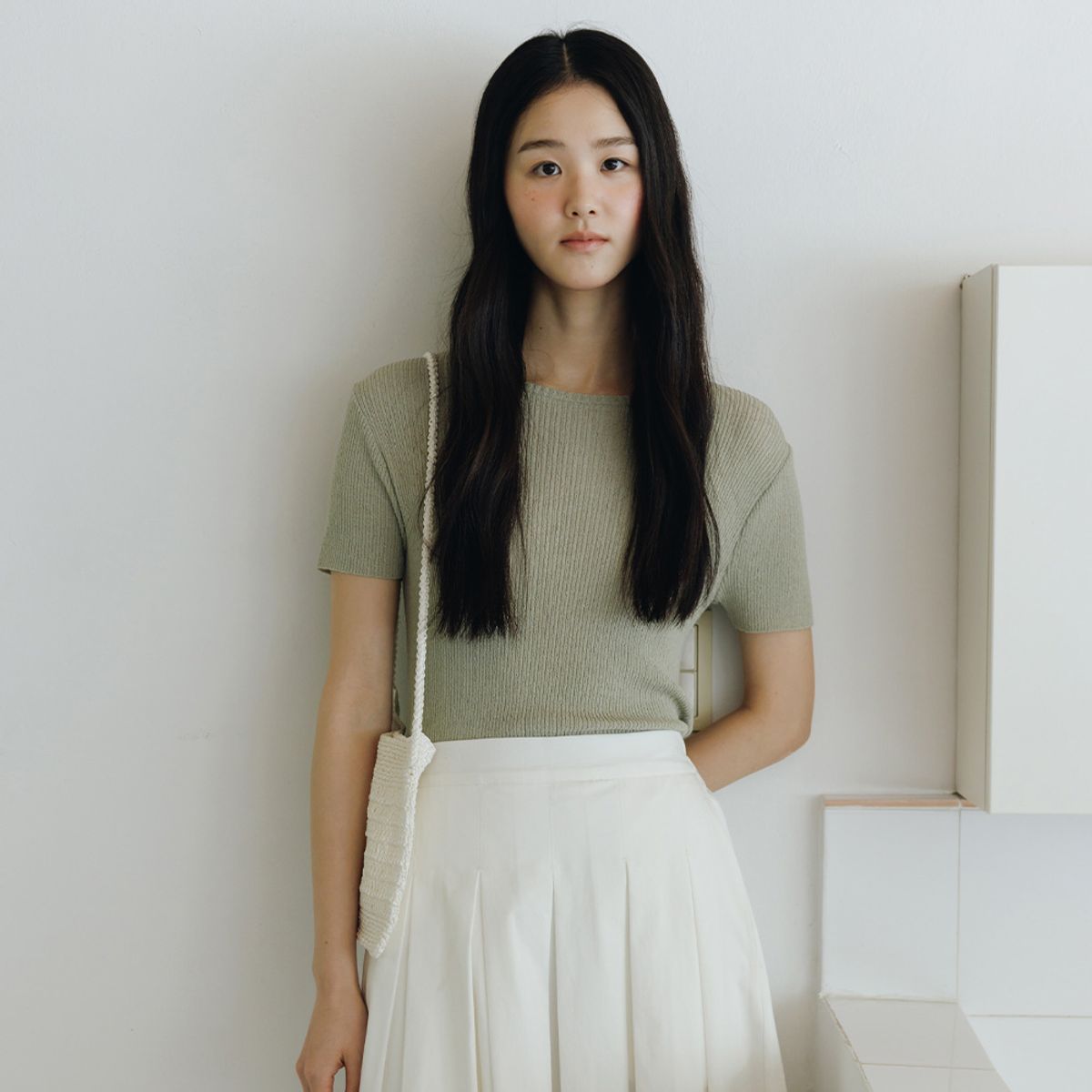 호와스(HOWUS) LOEN HALF KNIT (PALE OLIVE)