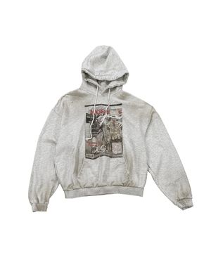 [GRAILZ X KOIN SEOUL] MAGAZINE DIRTY HOODIE [MELANGE GRAY]