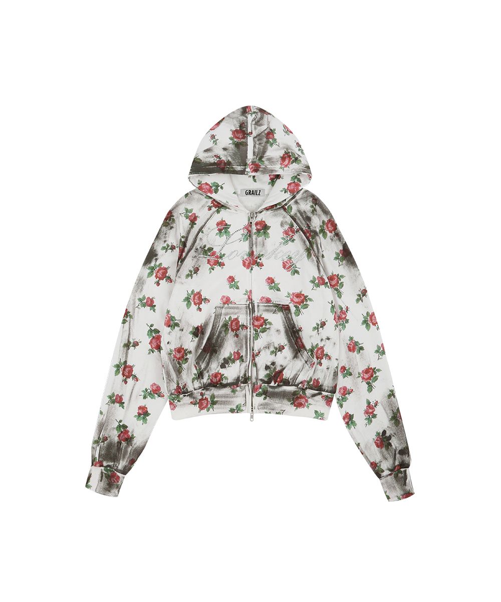 トップス grailz project gr FLOWER DIRTY HOODIE MUSINSA | GRAILZ FLOWER DIRTY ZIP HOODIE [WHITE]