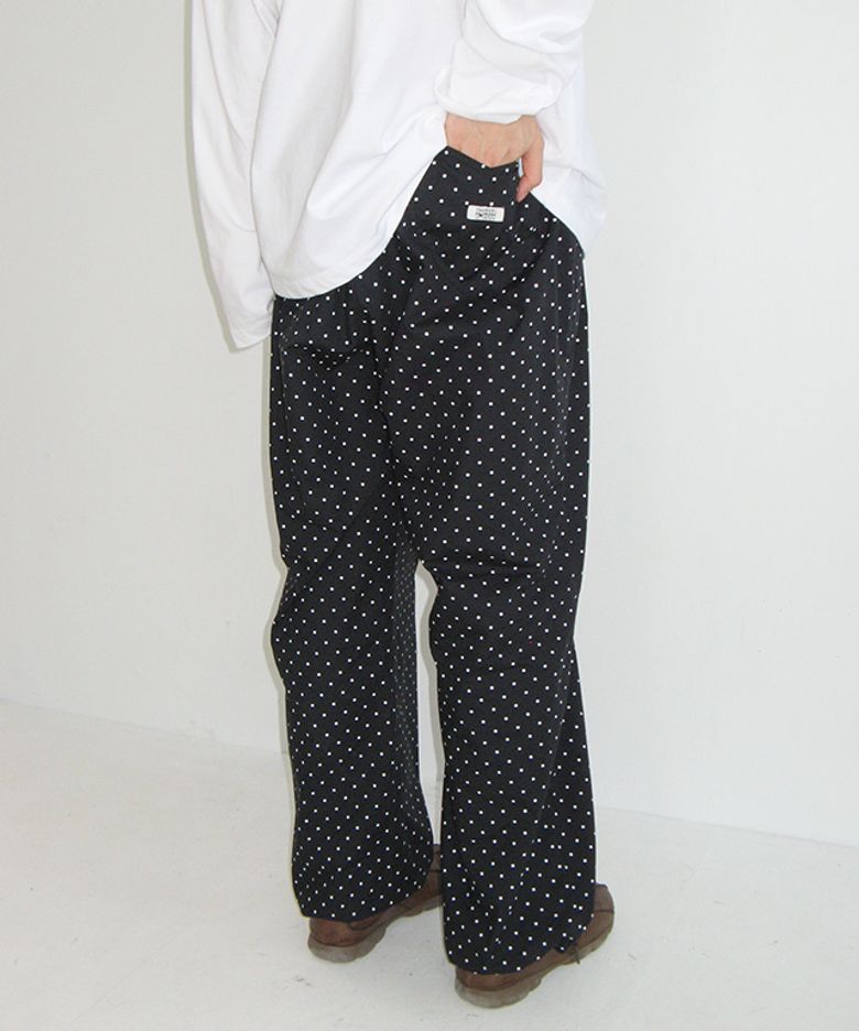 BACK HEART POCKET BANDING JOGGER PANTS NAVY DOT