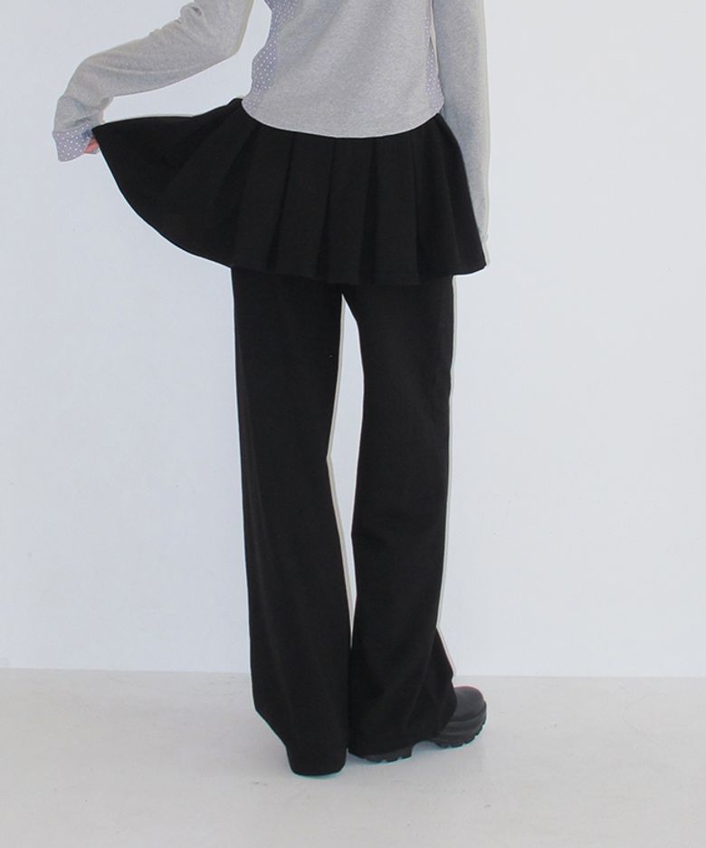 PEPLUM RUFFLE PANTSKIRT BLACK