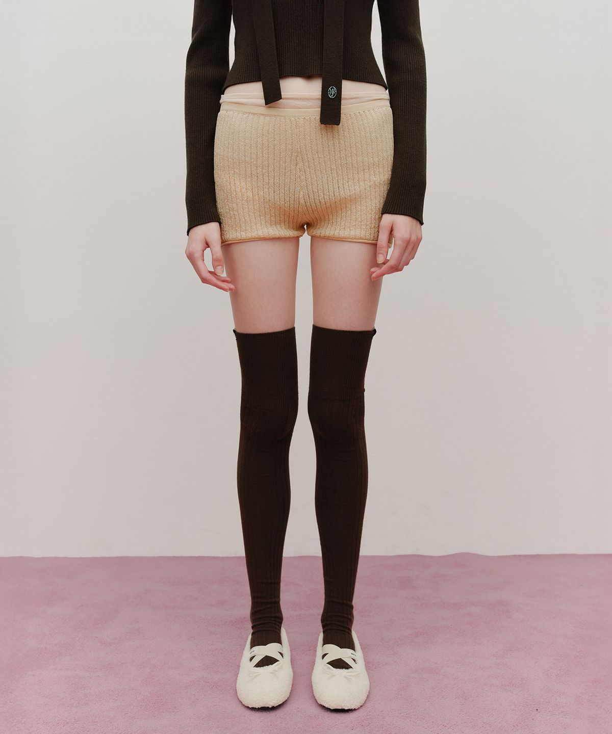 마리떼 프랑소와 저버(MARITHÉ + FRANҪOIS GIRBAUD) W OVER KNEE LONG SOCKS brown
