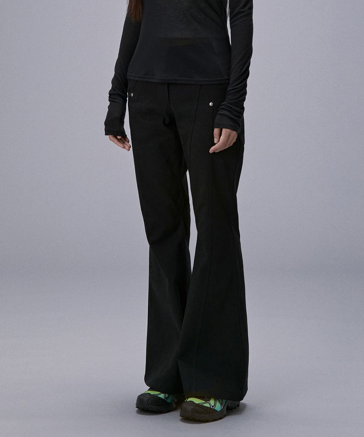 키치앤키스(KITSCH&KISS) Cut line Bootcut Pants (25FBT-PNTS04)