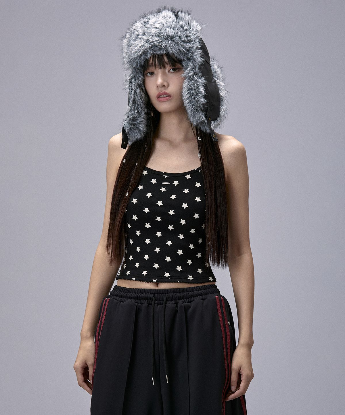 키치앤키스(KITSCH&KISS) Starry Wing Halter Top (25FTP-SLTS02) BLACK