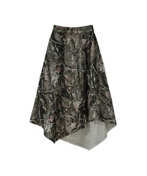 RAW CUT OVERLAP SKIRT [REAL TREE]