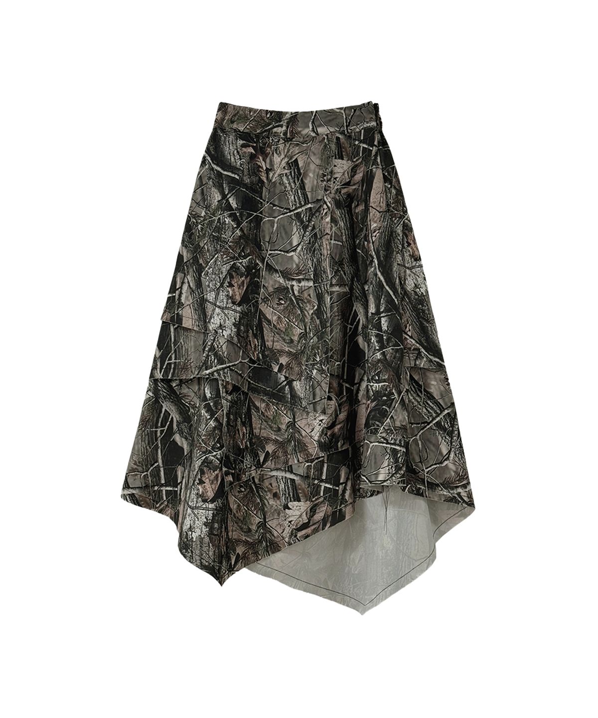 그레일즈(GRAILZ) RAW CUT OVERLAP SKIRT [REAL TREE]