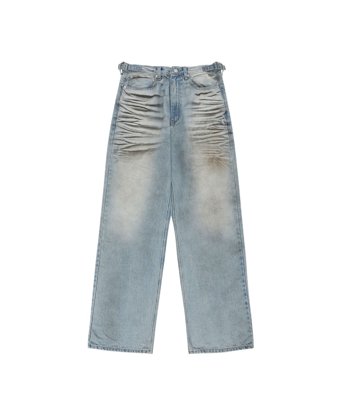 그레일즈(GRAILZ) DIRTY WASHED DENIM PANTS [LIGHT BLUE]