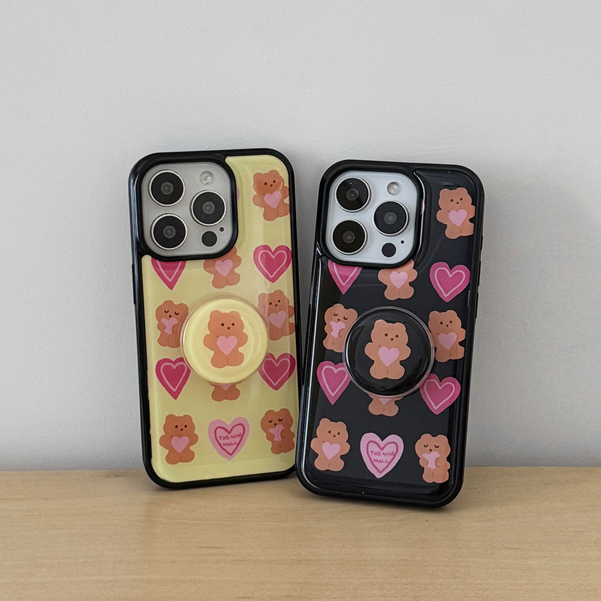 더나인몰(THE NINEMALL) pink heart gummy pattern [에폭시 범퍼케이스]