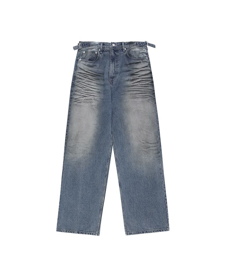 DIRTY WASHED DENIM PANTS [BLUE]