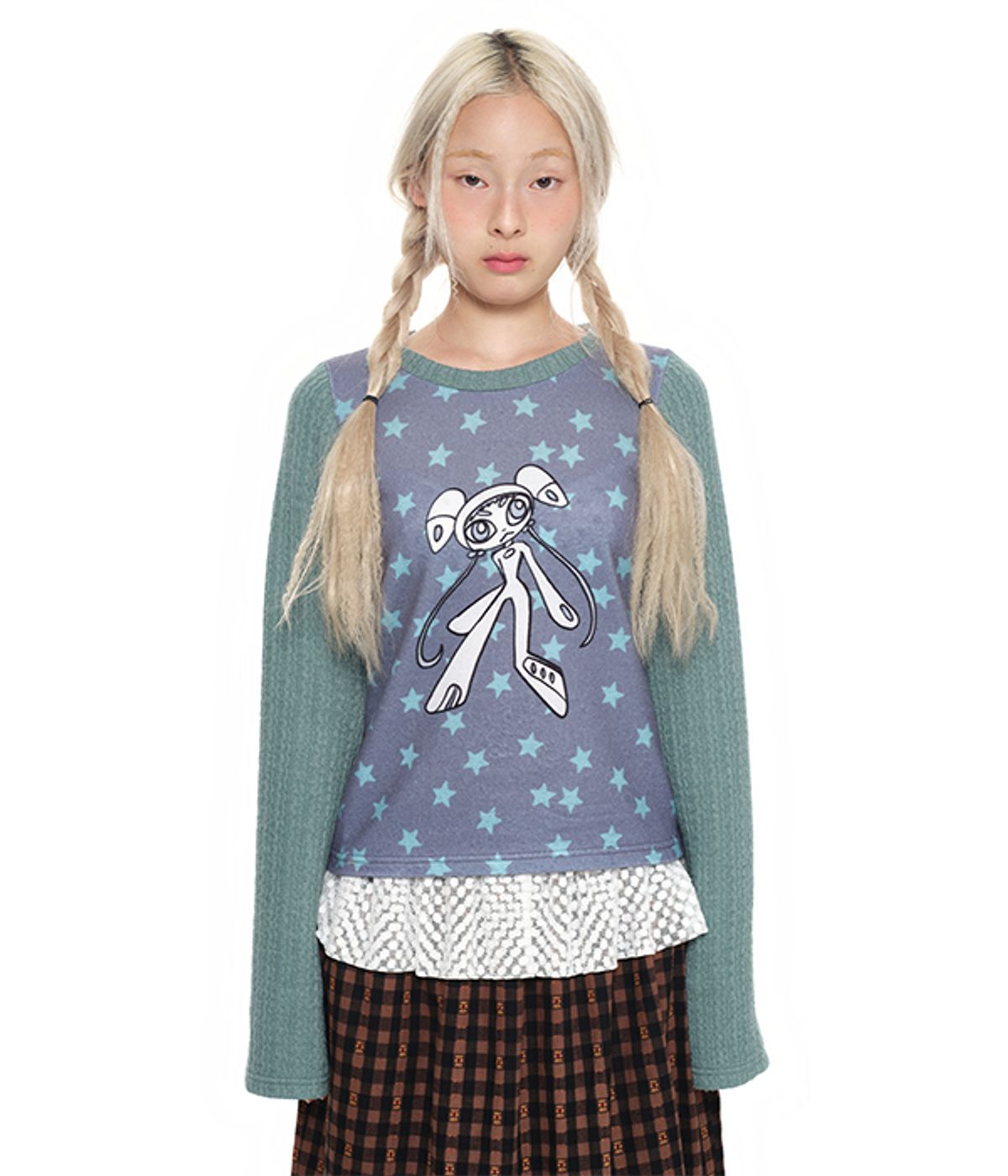 유쓰배쓰(YOUTHBATH) Twist Knit Long Sleeve Top_sage mint