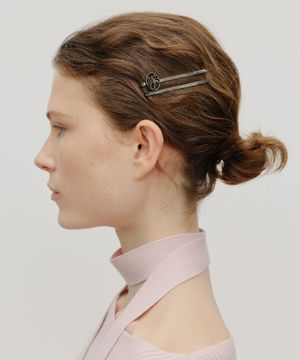 CIRCLE LOGO SLIM METAL HAIR PIN 2PACK metal