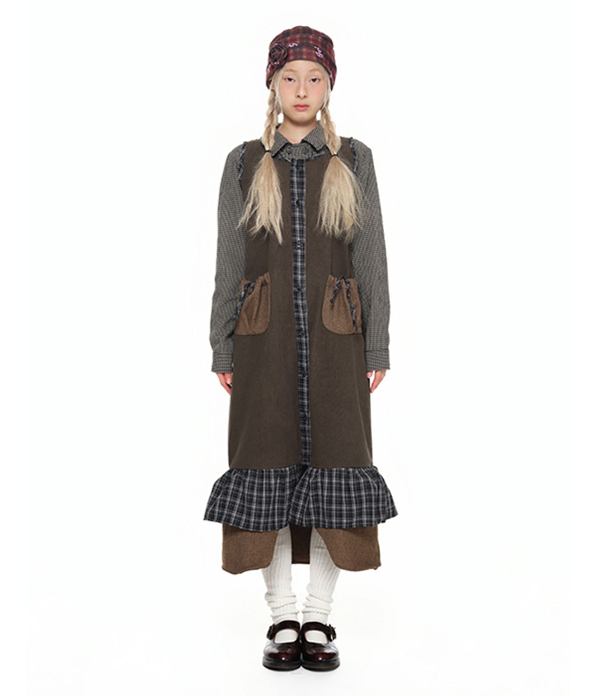 유쓰배쓰(YOUTHBATH) Sleeveless Pocket Frill Dress_khaki