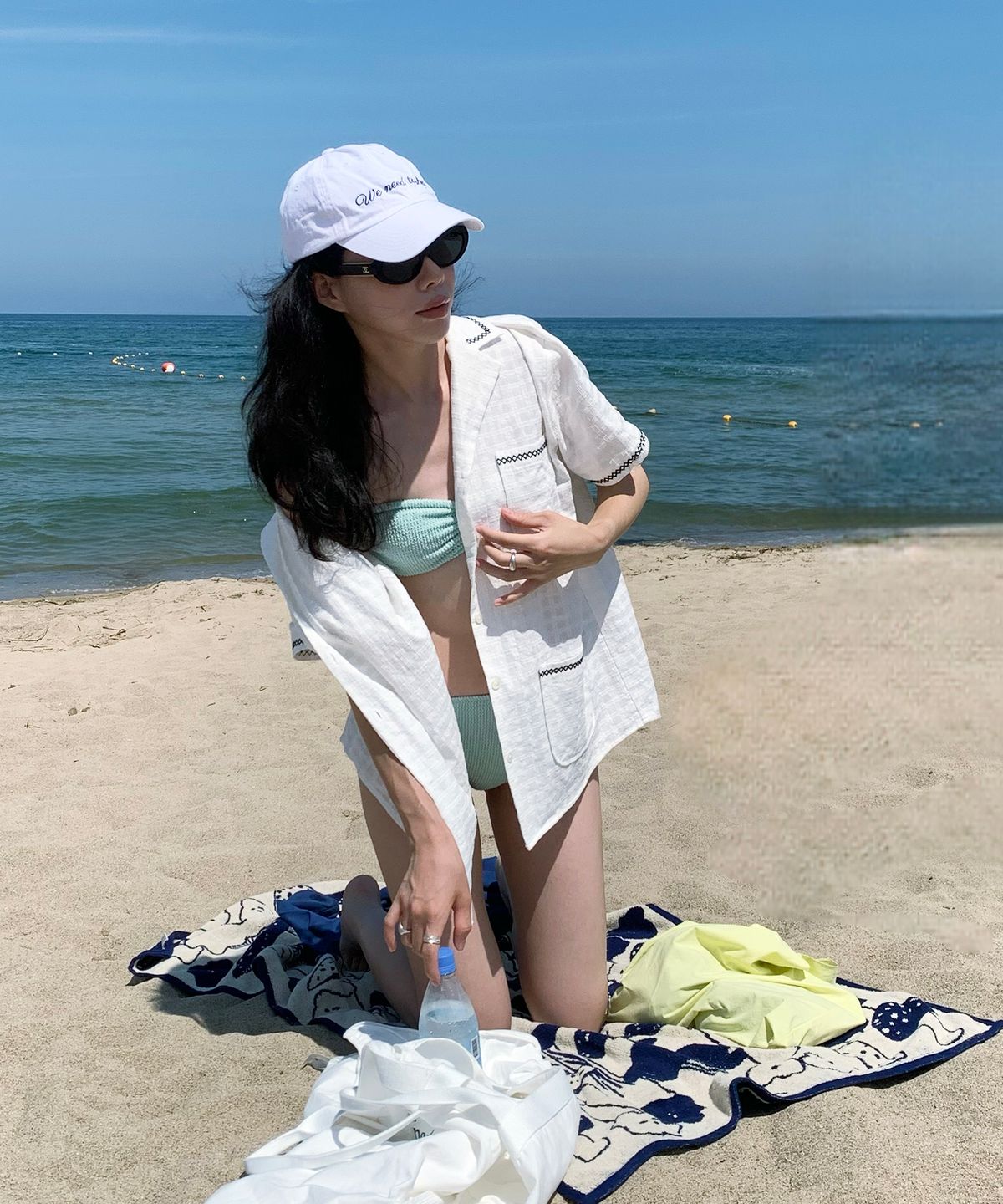 포에트서울(POETSEOUL) stitch check summer jacket_white