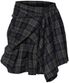 Asymmetrical Draped Layered Skirt (FL-252_Checkered)