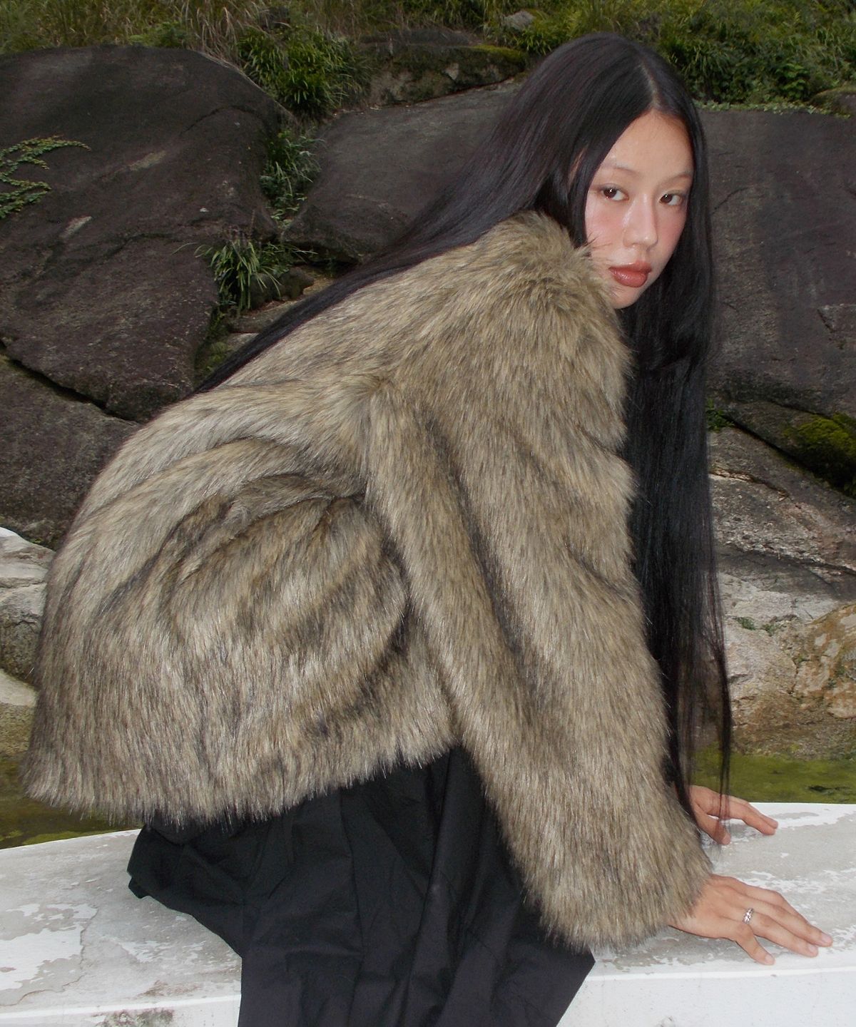 플레어업(FLAREUP) Fur Jacket (FL-046_Brown)