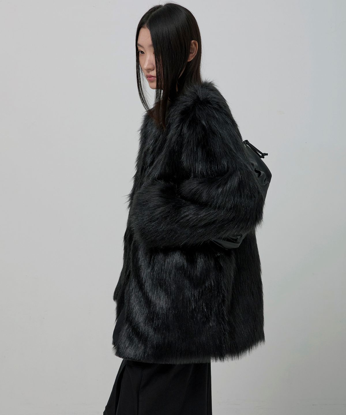 플레어업(FLAREUP) Fur Jacket (FL-046_All Black)