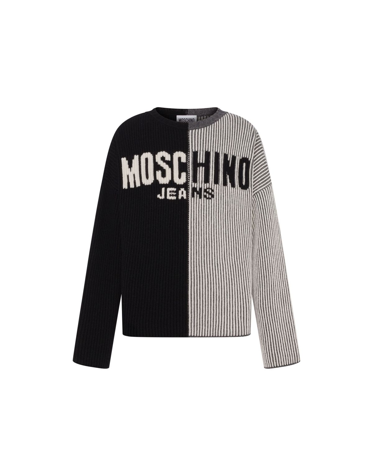 모스키노(MOSCHINO) 진스 투톤 믹스 로고 니트
