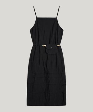 bag set pintuck sleeveless dress_black