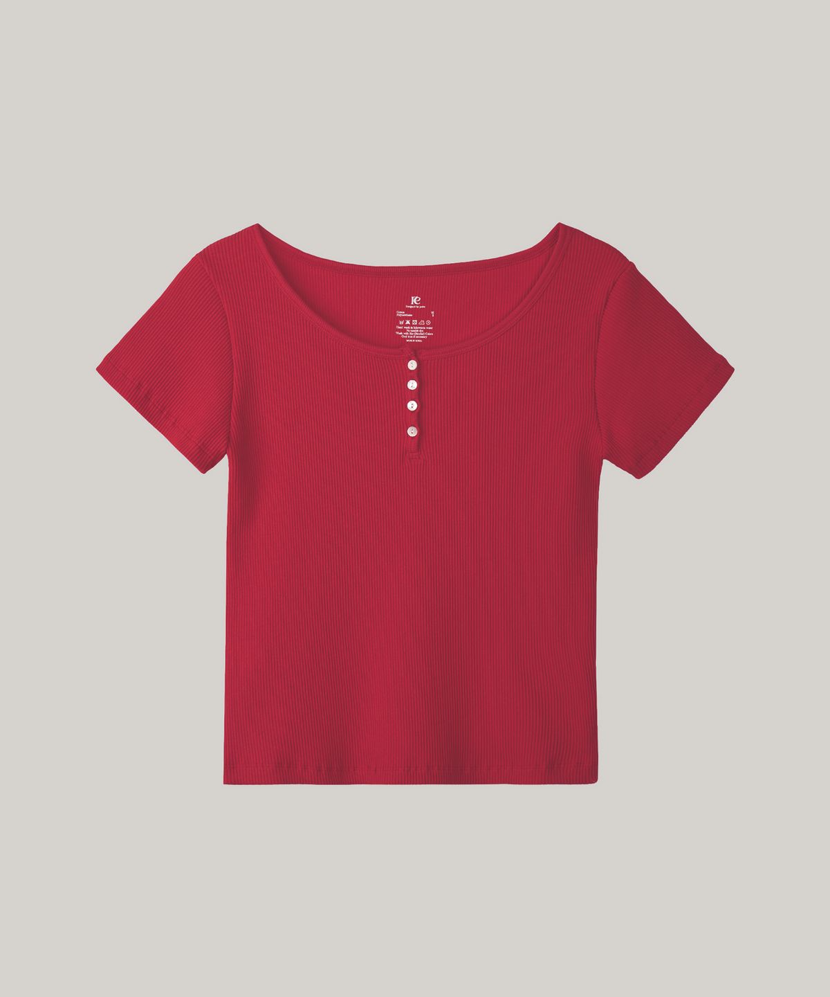 포에트서울(POETSEOUL) u neck button t-shirts_red