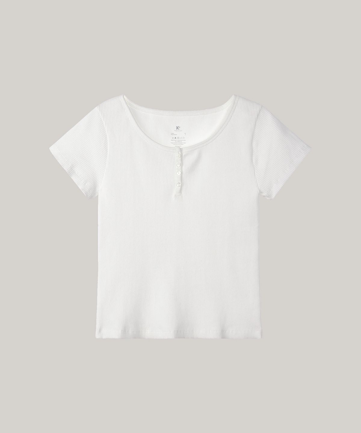 포에트서울(POETSEOUL) u neck button t-shirts_ivory