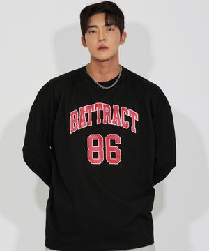 BACK 넘버 아치 그래픽 롱 슬리브 블랙