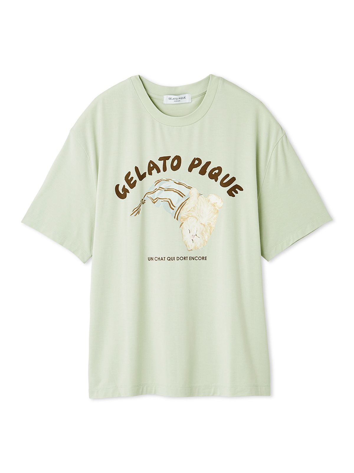 젤라또 피케(GELATO PIQUE) [HOMME] SLEEPING CAT 원포인트 티셔츠 PMCT254952