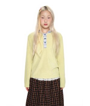 Hooded Henley Tee _lime