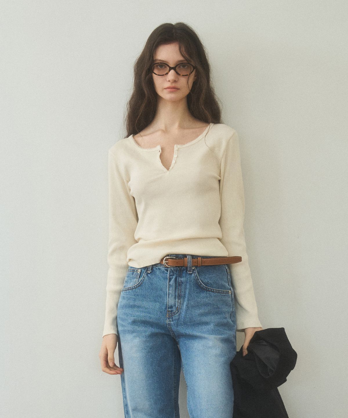 포에트서울(POETSEOUL) lace long sleeved button t-shirts_cream