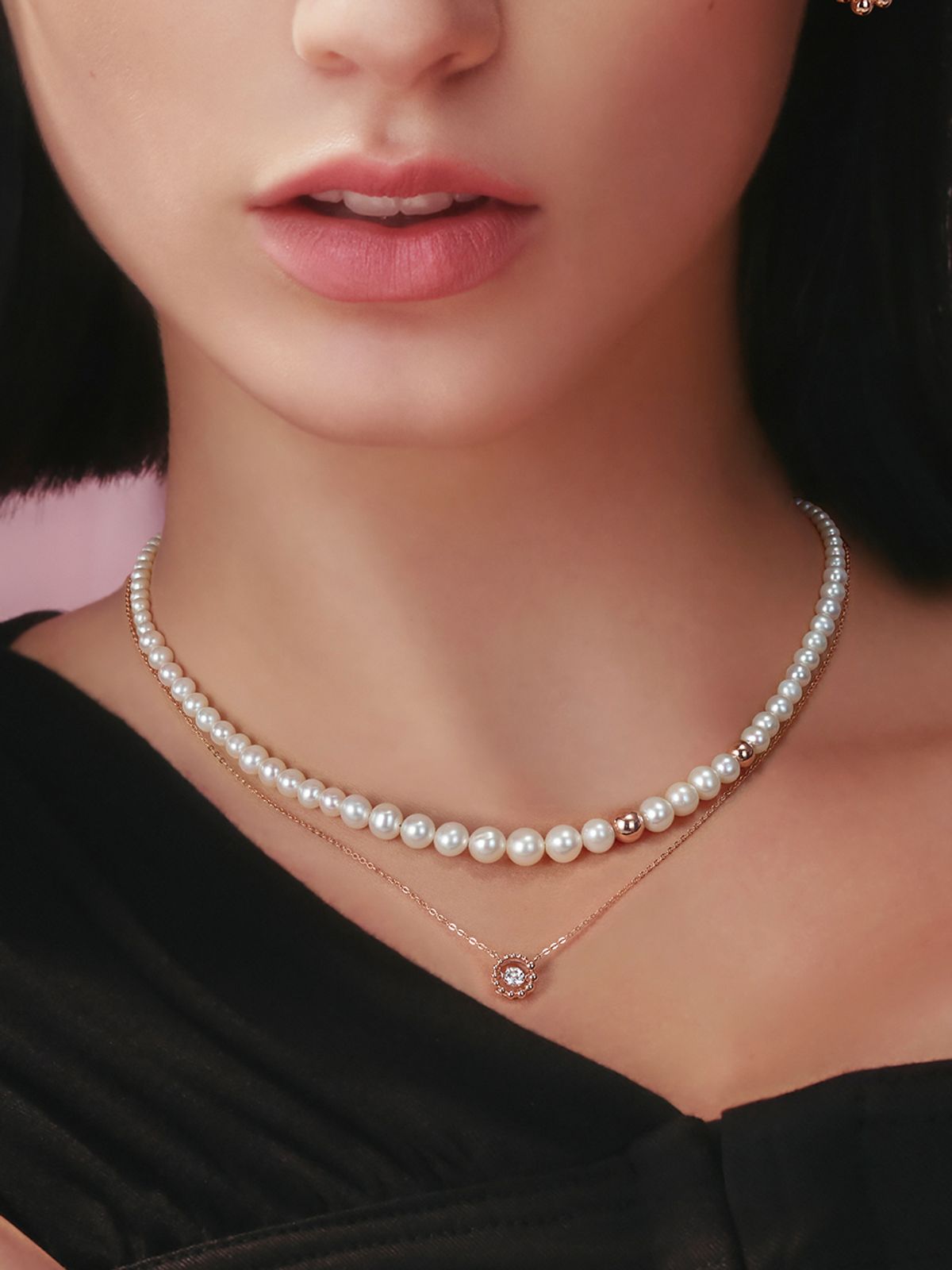 로즈몽(ROSEMONT) 14K 목걸이 크레센도(쁘띠에뚜알) RN0016