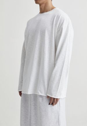 슬라브 백로고 오버핏 긴팔 티셔츠 롱 슬리브