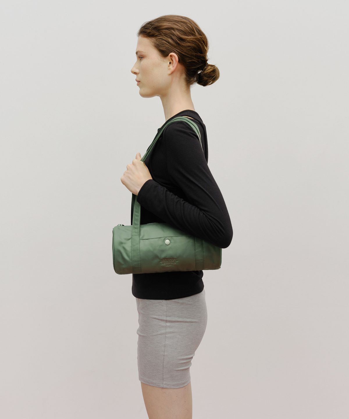 마리떼 프랑소와 저버(MARITHÉ + FRANҪOIS GIRBAUD) CLASSIC LOGO MINI DUFFLE BAG gray khaki