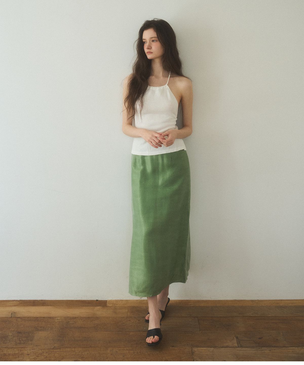 포에트서울(POETSEOUL) glossy maxi skirt_mint